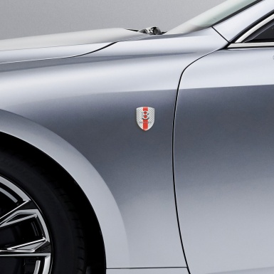 Bentley Tuning Badge Mesh Effect with Red band Style Gray Logo 