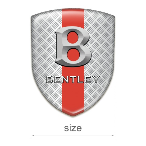 Bentley Tuning Badge Mesh Effect with Red band Style Gray Logo 