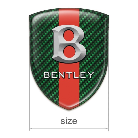 Bentley Car Interior Badge Green Carbon with Red Band Design Gray Logo 