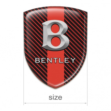 Bentley Silicone Car Decal Badge red Carbon with Red Band style Gray Logo 