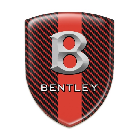 Bentley Silicone Car Decal Badge red Carbon with Red Band style Gray Logo 