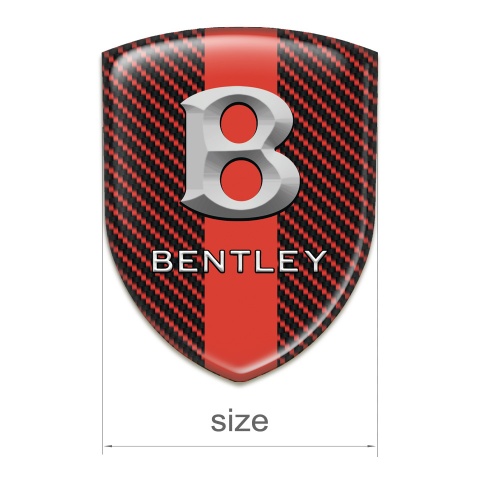 Bentley Silicone Car Decal Badge red Carbon with Red Band style Gray Logo 