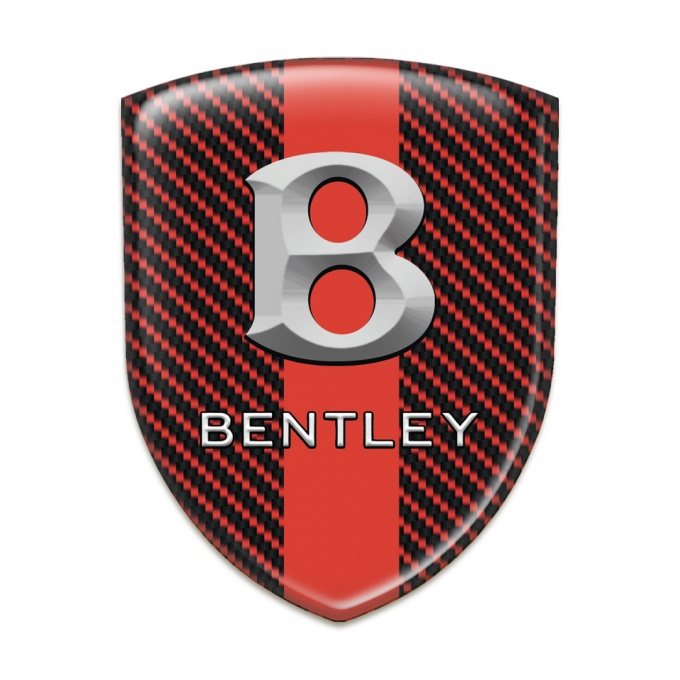 Bentley Silicone Car Decal Badge red Carbon with Red Band style Gray Logo 