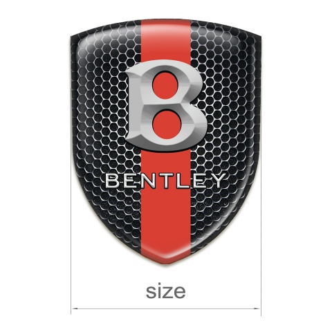 Bentley Silicone Badge Perforated Steel with Red Band style Stone Logo Effect 