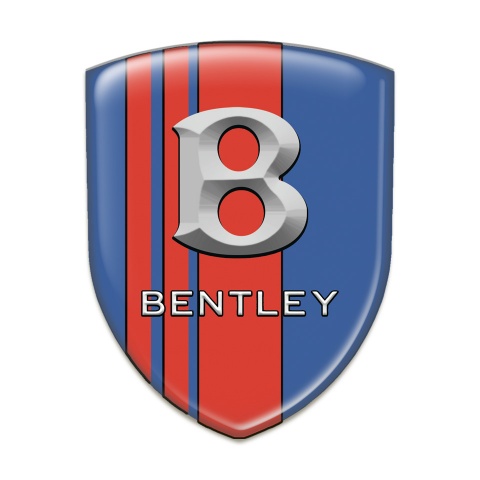 Bentley Self Adhesive Car logo Emblem Blue Base Red Bands and Gray Logo 