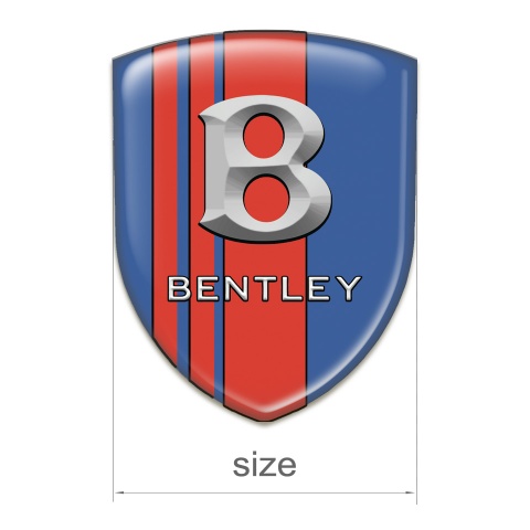 Bentley Self Adhesive Car logo Emblem Blue Base Red Bands and Gray Logo 