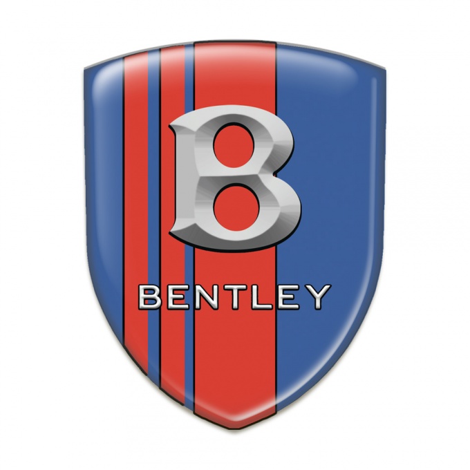 Bentley Self Adhesive Car logo Emblem Blue Base Red Bands and Gray Logo 