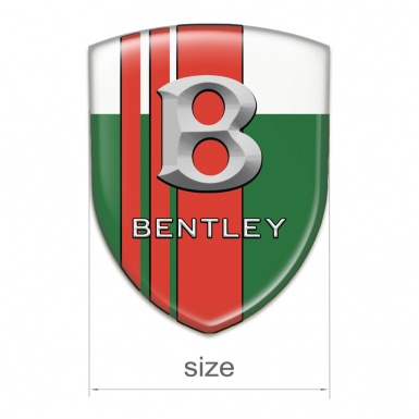 Bentley Silicone Badge Green White with Red Bands and Gray Logo 