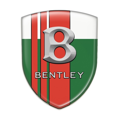 Bentley Silicone Badge Green White with Red Bands and Gray Logo 