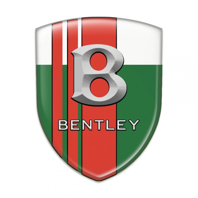 Bentley Silicone Badge Green White with Red Bands and Gray Logo 