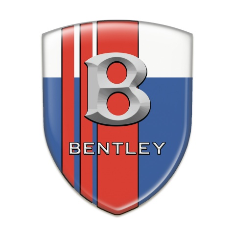 Bentley Silicone Shield Blue White with Red Bands and Gray Logo 