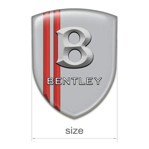 Bentley Silicone Emblem Gray with Red Stripes and Stone Logo effect