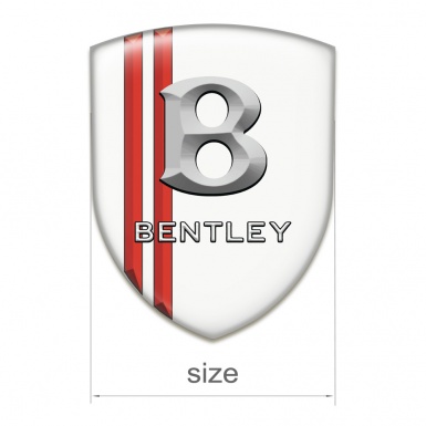 Bentley Emblem Exterior White with Red Stripes and Gray Logo 