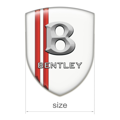 Bentley Emblem Exterior White with Red Stripes and Gray Logo 