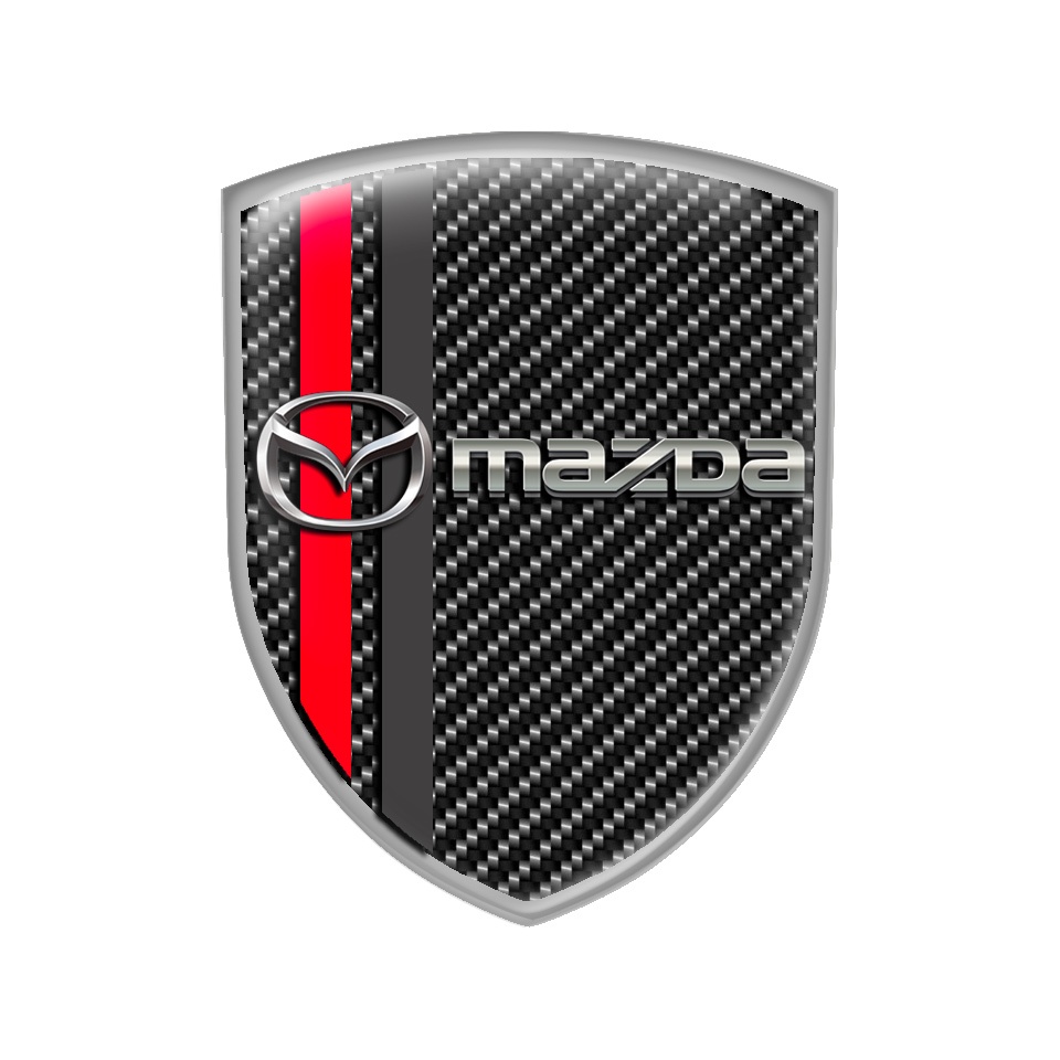 Carbon Fiber Style Emblem Overlay Decal For Mazda 3, 6, Miata, RX7, RX8