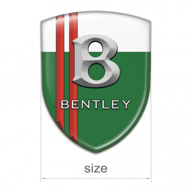 Bentley Emblem Interior Green White with Red Stripes and Gray Logo 