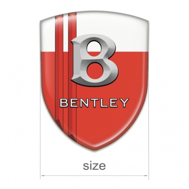Bentley Tuning Badge Red White with Red Stripes and stone logo Effect 