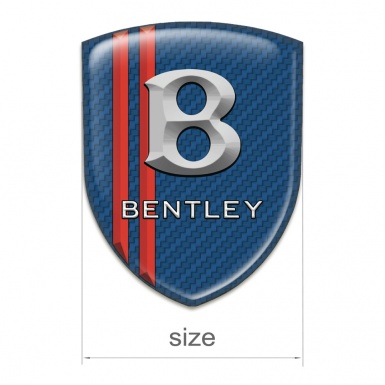 Bentley Silicone Car Decal Badge Navy Blue Carbon with Red Stripes and 3D Logo