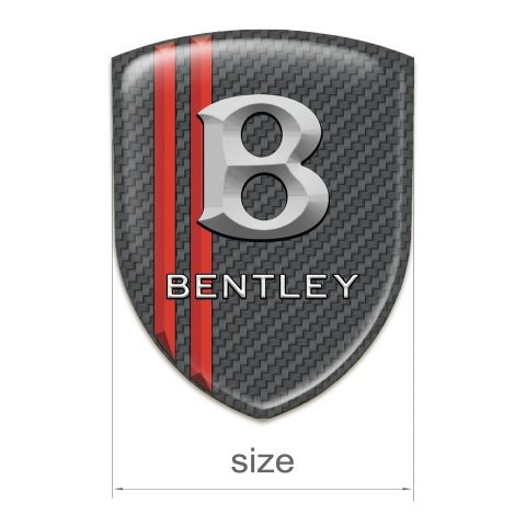 Bentley Silicone Badge Carbon with Red Stripes Gray Logo 