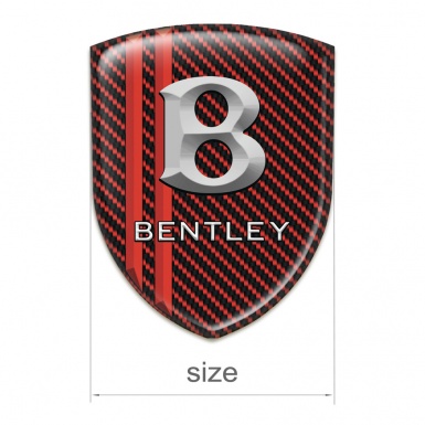 Bentley Tuning Emblem Red Carbon with Red stripes and Gray Logo 