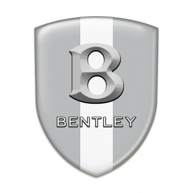 Bentley Resin Sticker Gray Warp with White Ribbon and Stone logo 