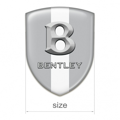 Bentley Resin Sticker Gray Warp with White Ribbon and Stone logo 