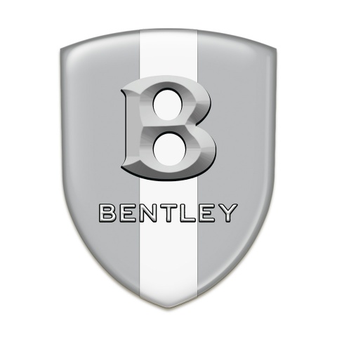 Bentley Resin Sticker Gray Warp with White Ribbon and Stone logo 