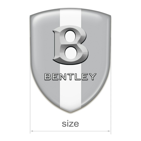 Bentley Resin Sticker Gray Warp with White Ribbon and Stone logo 