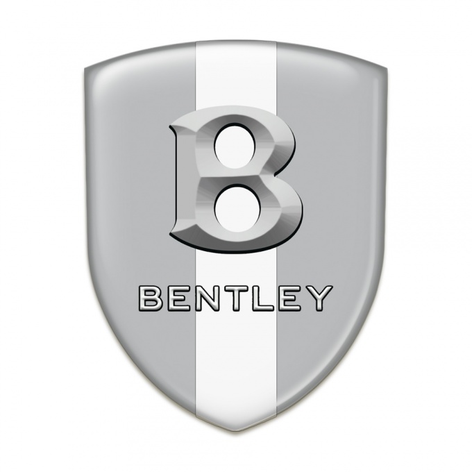 Bentley Resin Sticker Gray Warp with White Ribbon and Stone logo 
