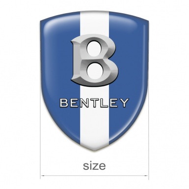 Bentley Emblem Exterior Blue Warp with White Ribbon and Stone Effect Logo 