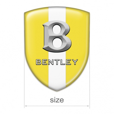 Bentley Emblem Interior Yellow with White Ribbon And 3D Logo 