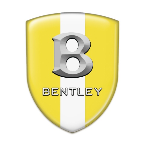 Bentley Emblem Interior Yellow with White Ribbon And 3D Logo 