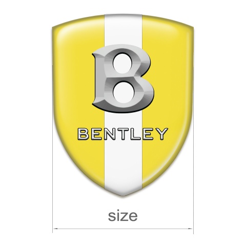 Bentley Emblem Interior Yellow with White Ribbon And 3D Logo 