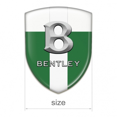 Bentley Tuning Badge Green White with White Ribbon and Gray Logo 