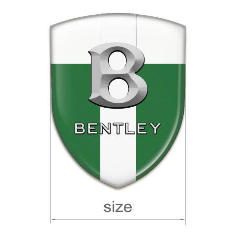 Bentley Tuning Badge Green White with White Ribbon and Gray Logo 