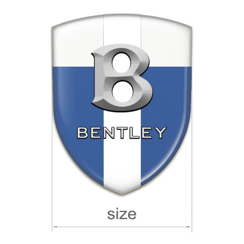Bentley Self Adhesive Car logo Emblem Blue White Base with White Ribbon and 3D LOgo 