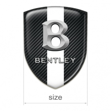 Bentley Self Adhesive Emblem Logo Black Fibers with White Ribbon and 3D Logo 