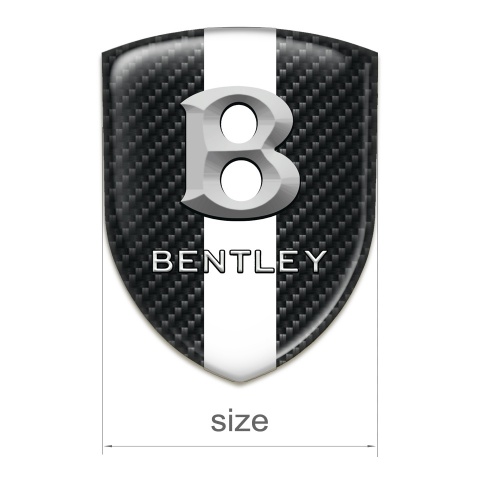 Bentley Silicone Emblem Dark Carbon with White band and Gray 3D Logo 
