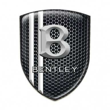 Bentley Emblem Exterior Perforated Steel with Two White Lines Design 