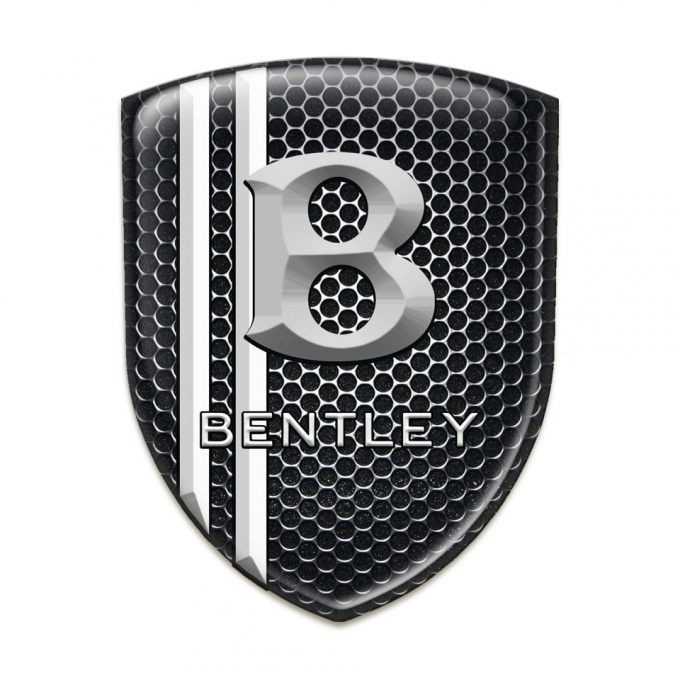 Bentley Emblem Exterior Perforated Steel with Two White Lines Design 