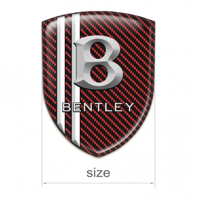 Bentley Tuning Badge Red Carbon with Two White Lines design 