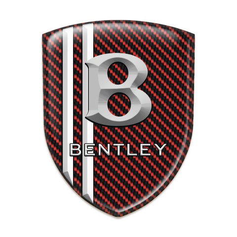 Bentley Tuning Badge Red Carbon with Two White Lines design 