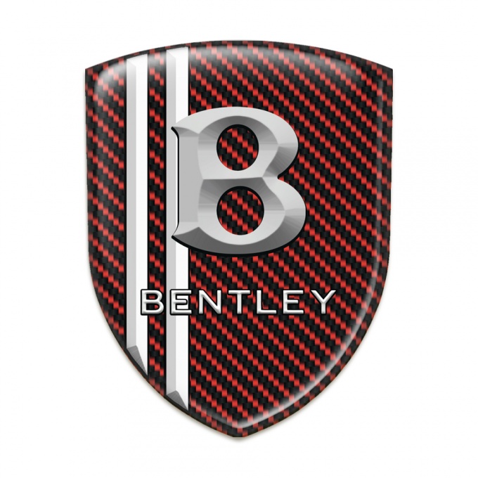 Bentley Tuning Badge Red Carbon with Two White Lines design 