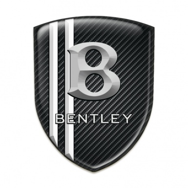 Bentley Car Interior Badge Black Fibers with Two White Lines design 