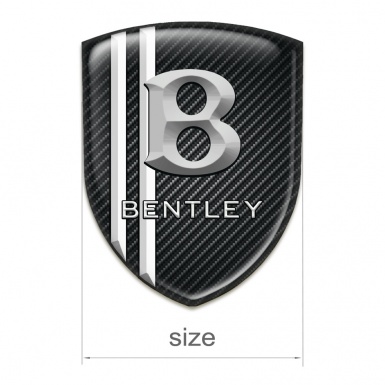 Bentley Car Interior Badge Black Fibers with Two White Lines design 