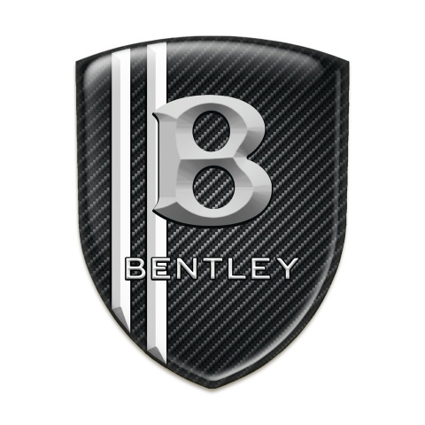 Bentley Car Interior Badge Black Fibers with Two White Lines design 