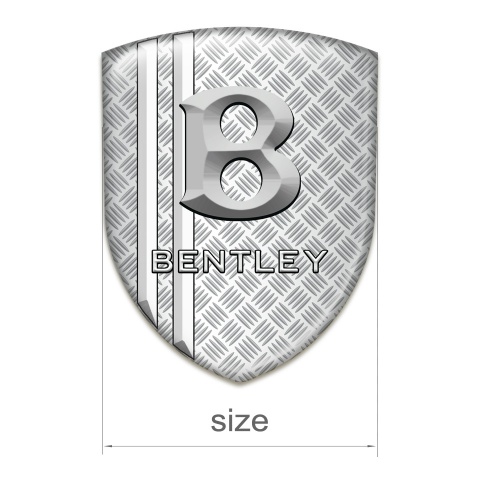 Bentley Silicone Car Decal Badge Mesh Effect with Two White Lines Style 