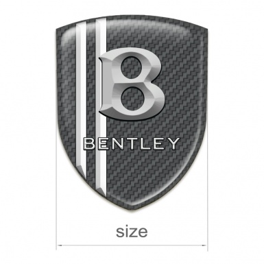 Bentley Silicone Badge Carbon with White Lines and Stone Effect Logo 