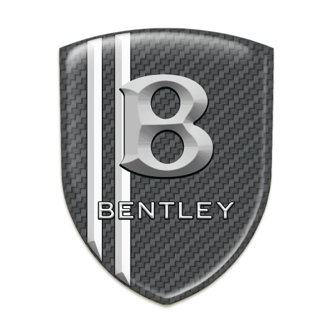 Bentley Silicone Badge Carbon with White Lines and Stone Effect Logo 