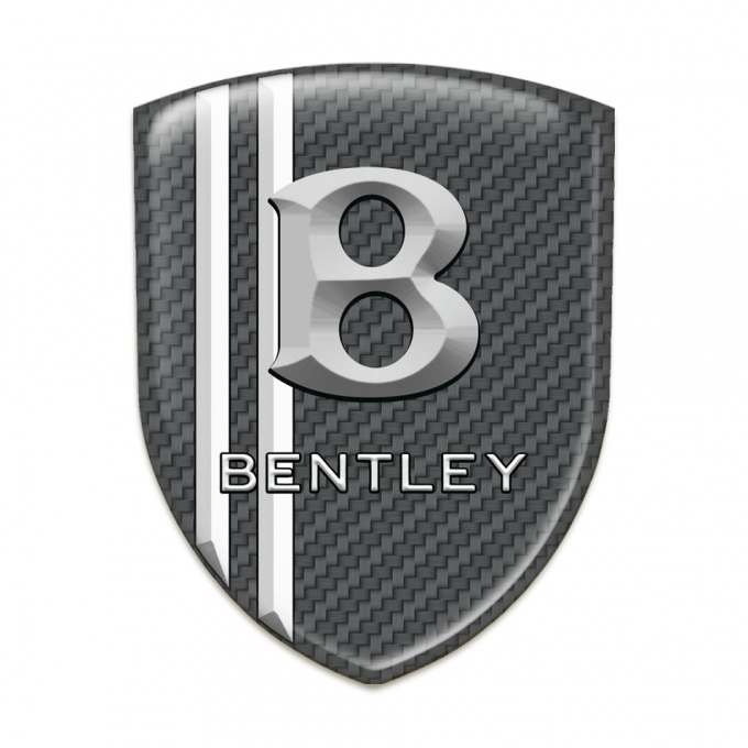 Bentley Silicone Badge Carbon with White Lines and Stone Effect Logo 